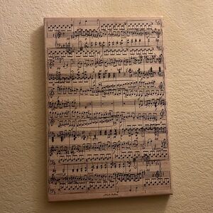 “18 x 12 x 0.75” Modern Art Sheet Music Ode to Joy Unframed Wall Canvas